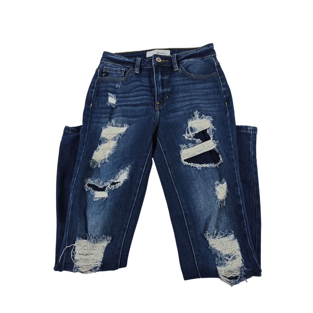 KanCan Distressed Skinny Jeans Dark Wash Ripped KC9124D Womens Size 3/25